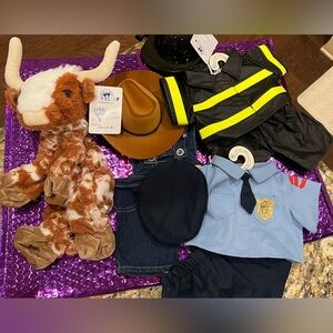 New Unstuffed Longhorn Cow with mini including 3 outfits